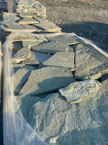 Плитняк златолит зелёный для цоколя, отмостки купить в Урае