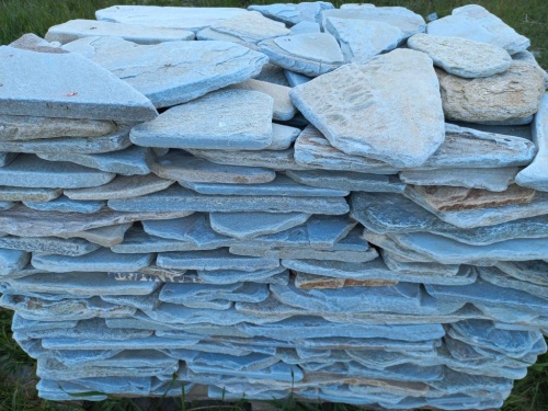 Плитняк златолит зелёный галтованный для цоколя купить в Урае